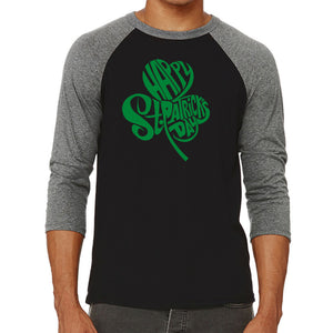 St Patricks Day Shamrock  - Men's Raglan Baseball Word Art T-Shirt