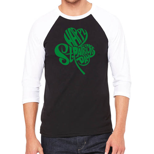 St Patricks Day Shamrock  - Men's Raglan Baseball Word Art T-Shirt
