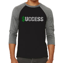 Load image into Gallery viewer, Success  - Men&#39;s Raglan Baseball Word Art T-Shirt