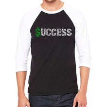 Load image into Gallery viewer, Success  - Men&#39;s Raglan Baseball Word Art T-Shirt