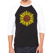Load image into Gallery viewer, Sunflower  - Men&#39;s Raglan Baseball Word Art T-Shirt