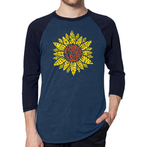 Sunflower  - Men's Raglan Baseball Word Art T-Shirt