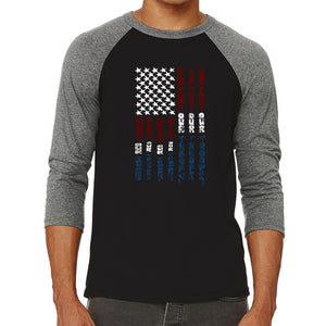 Support our Troops  - Men's Raglan Baseball Word Art T-Shirt