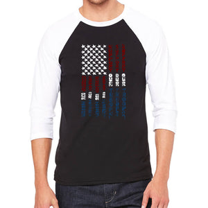 Support our Troops  - Men's Raglan Baseball Word Art T-Shirt