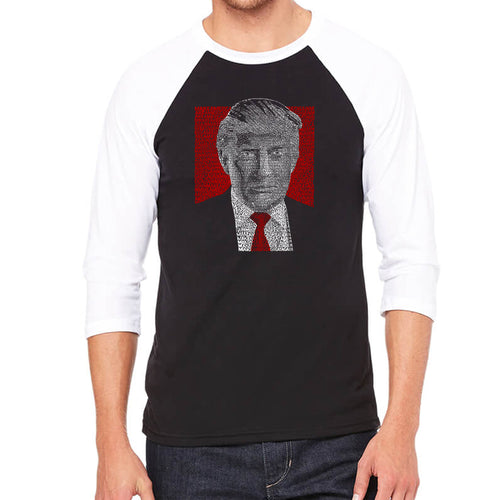 TRUMP 2016 Make America Great Again - Men's Raglan Baseball Word Art T-Shirt