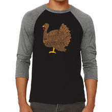 Load image into Gallery viewer, Thanksgiving - Men&#39;s Raglan Baseball Word Art T-Shirt