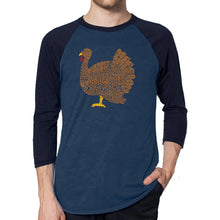 Load image into Gallery viewer, Thanksgiving - Men&#39;s Raglan Baseball Word Art T-Shirt