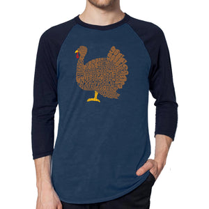 Thanksgiving - Men's Raglan Baseball Word Art T-Shirt