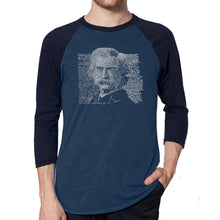 Load image into Gallery viewer, Mark Twain - Men&#39;s Raglan Baseball Word Art T-Shirt