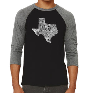 The Great State of Texas - Men's Raglan Baseball Word Art T-Shirt