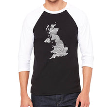 Load image into Gallery viewer, GOD SAVE THE QUEEN - Men&#39;s Raglan Baseball Word Art T-Shirt
