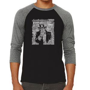 UNCLE SAM - Men's Raglan Baseball Word Art T-Shirt