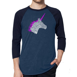 Unicorn - Men's Raglan Baseball Word Art T-Shirt