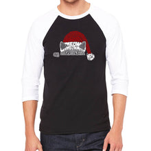 Load image into Gallery viewer, Christmas Peeking Cat - Men&#39;s Raglan Baseball Word Art T-Shirt