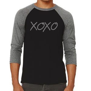 XOXO - Men's Raglan Baseball Word Art T-Shirt