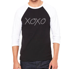 Load image into Gallery viewer, XOXO - Men&#39;s Raglan Baseball Word Art T-Shirt