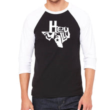 Load image into Gallery viewer, Hey Yall - Men&#39;s Raglan Baseball Word Art T-Shirt