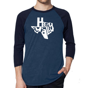 Hey Yall - Men's Raglan Baseball Word Art T-Shirt