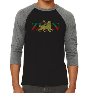 Zion One Love - Men's Raglan Baseball Word Art T-Shirt