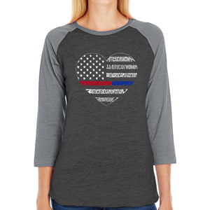 American Woman  - Women's Raglan Word Art T-Shirt