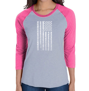 National Anthem Flag - Women's Raglan Baseball Word Art T-Shirt