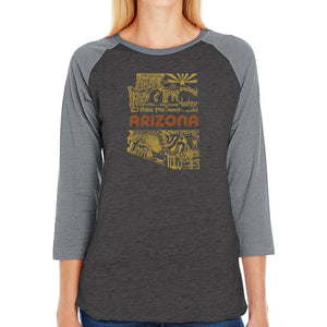 Az Pics - Women's Raglan Baseball Word Art T-Shirt