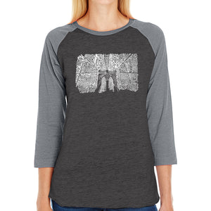 Brooklyn Bridge - Women's Raglan Baseball Word Art T-Shirt