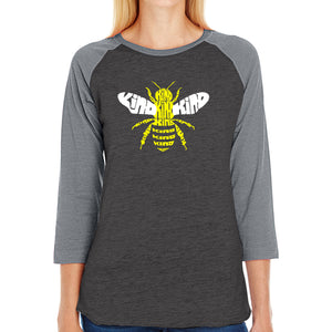 Bee Kind  - Women's Raglan Word Art T-Shirt