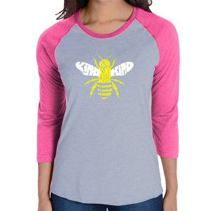 Bee Kind  - Women's Raglan Word Art T-Shirt