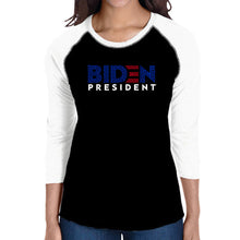 Load image into Gallery viewer, Biden 2020 - Women&#39;s Raglan Baseball Word Art T-Shirt