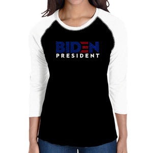 Biden 2020 - Women's Raglan Baseball Word Art T-Shirt