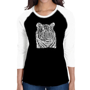Big Cats - Women's Raglan Baseball Word Art T-Shirt