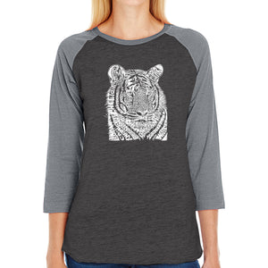 Big Cats - Women's Raglan Baseball Word Art T-Shirt