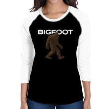 Load image into Gallery viewer, Bigfoot - Women&#39;s Raglan Word Art T-Shirt