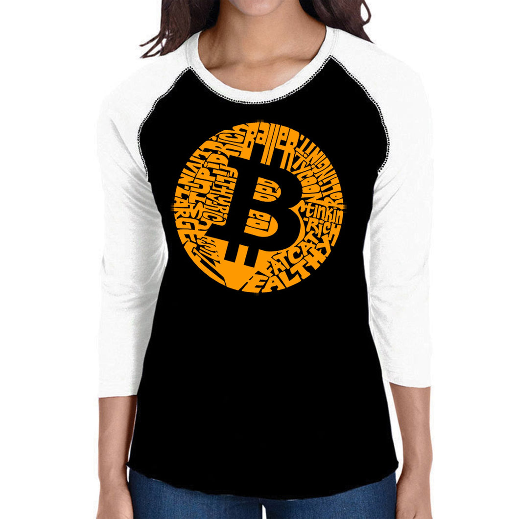 Bitcoin  - Women's Raglan Baseball Word Art T-Shirt