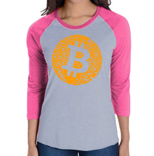 Load image into Gallery viewer, Bitcoin  - Women&#39;s Raglan Baseball Word Art T-Shirt