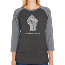 Load image into Gallery viewer, Black Lives Matter - Women&#39;s Raglan Baseball Word Art T-Shirt
