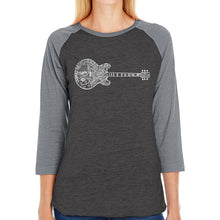 Load image into Gallery viewer, Blues Legends - Women&#39;s Raglan Baseball Word Art T-Shirt