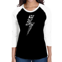 Load image into Gallery viewer, Lightning Bolt  - Women&#39;s Raglan Word Art T-Shirt