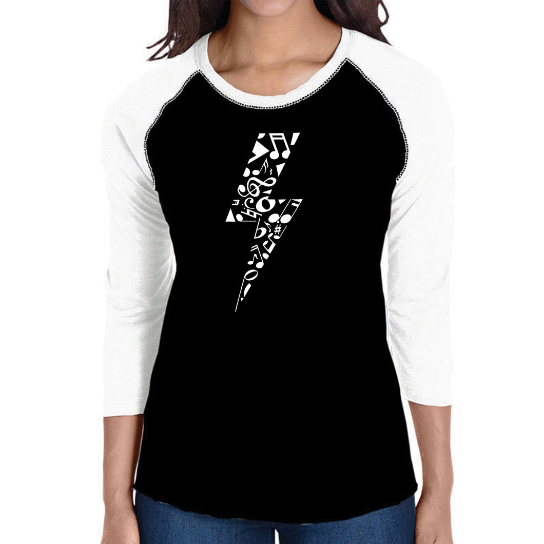 Lightning Bolt  - Women's Raglan Word Art T-Shirt