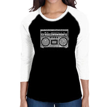 Load image into Gallery viewer, Greatest Rap Hits of The 1980&#39;s - Women&#39;s Raglan Baseball Word Art T-Shirt