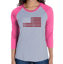 Load image into Gallery viewer, Lets Go Brandon  - Women&#39;s Raglan Baseball Word Art T-Shirt