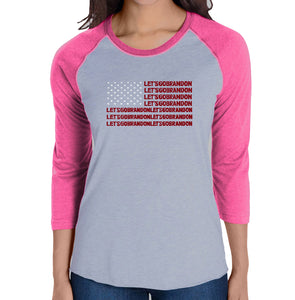 Lets Go Brandon  - Women's Raglan Baseball Word Art T-Shirt