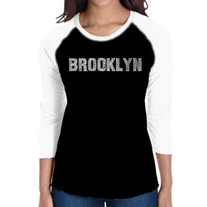 BROOKLYN NEIGHBORHOODS - Women's Raglan Baseball Word Art T-Shirt