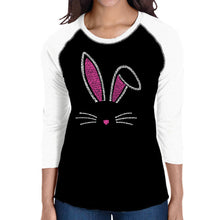Load image into Gallery viewer, Bunny Ears  - Women&#39;s Raglan Word Art T-Shirt