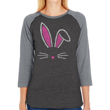 Load image into Gallery viewer, Bunny Ears  - Women&#39;s Raglan Word Art T-Shirt