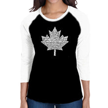 Load image into Gallery viewer, CANADIAN NATIONAL ANTHEM - Women&#39;s Raglan Baseball Word Art T-Shirt
