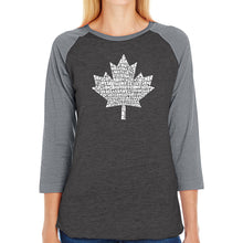 Load image into Gallery viewer, CANADIAN NATIONAL ANTHEM - Women&#39;s Raglan Baseball Word Art T-Shirt