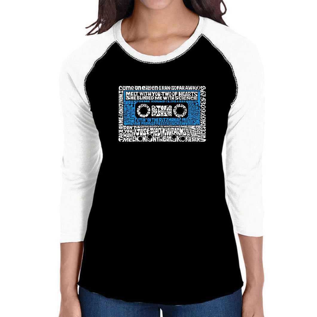 80s One Hit Wonders  - Women's Raglan Word Art T-Shirt