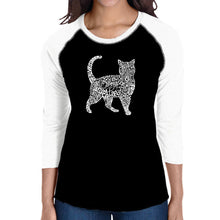 Load image into Gallery viewer, Cat - Women&#39;s Raglan Baseball Word Art T-Shirt